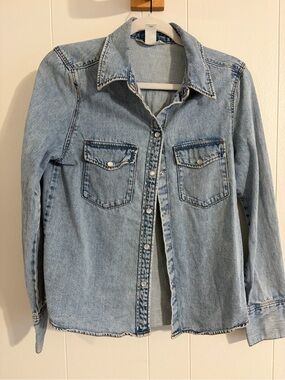 H&M Light Blue Denim Shirt Jacket